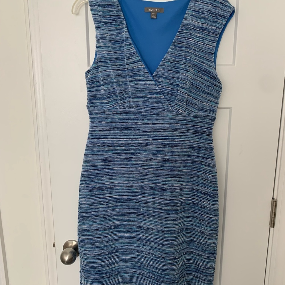 Sleeveless blue summer dress
